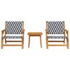 vidaXL Chaises de jardin avec table 3 pcs Noir et Blanc