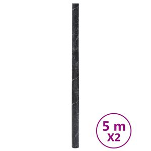 vidaXL Autocollants auto-adh&eacute;sifs pour meuble noir marbr&eacute; 90x500cm PVC