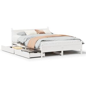 vidaXL Cadre de lit sans matelas blanc 160x200 cm bois de pin massif