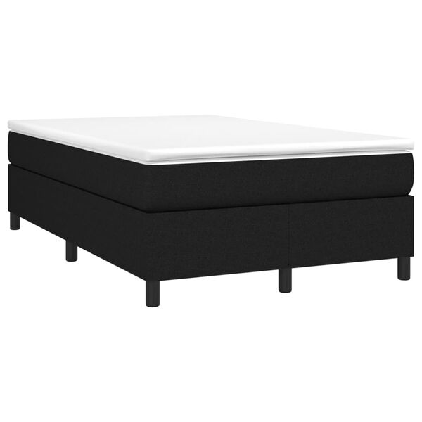 vidaXL Sommier &agrave; lattes de lit avec matelas noir 120x190 cm tissu