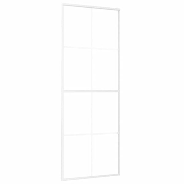 vidaXL Porte coulissante Verre ESG et aluminium 76x205 cm Blanc