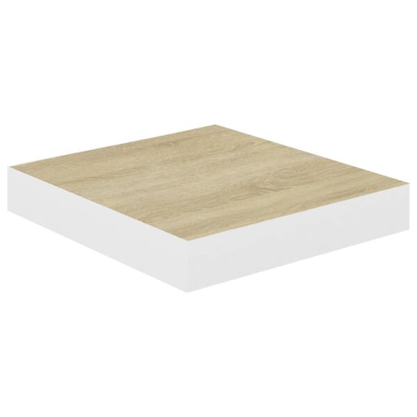 vidaXL &Eacute;tag&egrave;res murales 2 pcs Ch&ecirc;ne et blanc 23x23,5x3,8 cm MDF