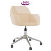 vidaXL Chaise pivotante de bureau Cr&egrave;me Tissu