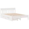 vidaXL Cadre de lit sans matelas blanc 140x190 cm bois de pin massif