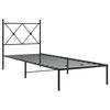 vidaXL Cadre de lit métal sans matelas avec tête de lit noir 80x200 cm