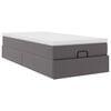 VidaXL Cadre de lit ottoman avec matelas gris 90x190 cm similicuir