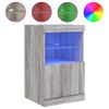vidaXL Buffet avec lumi&egrave;res LED sonoma gris 41x37x67 cm