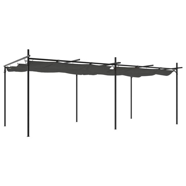 vidaXL Pergola avec toit rétractable anthracite 589x292x230 cm