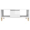 vidaXL Table basse Blanc brillant 90x50x36,5 cm Bois d'ing&eacute;nierie