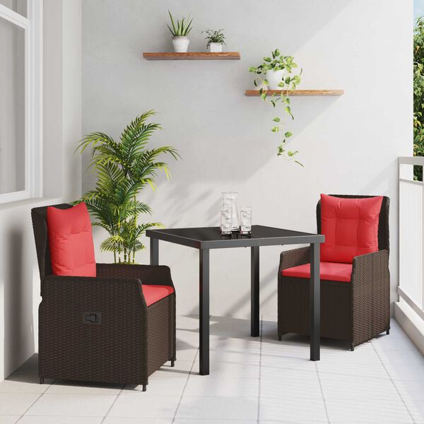 vidaXL Ensemble de salle à manger pour jardin 3 pcs Gris Poly rotin