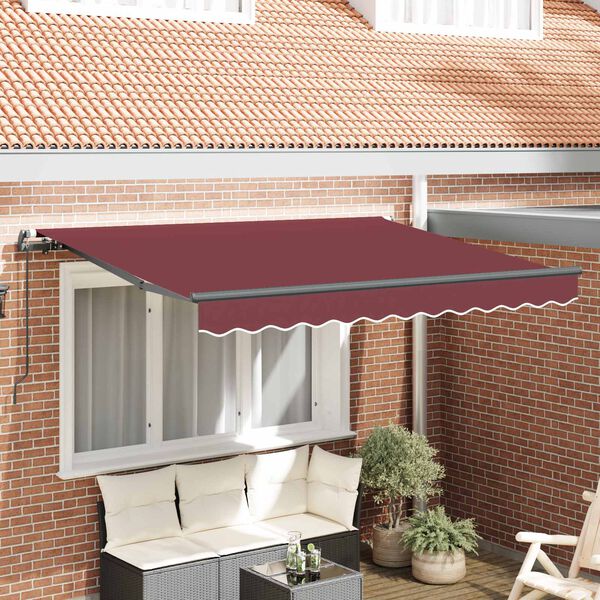 vidaXL Auvent R&eacute;tractable Bordeaux 300 x 200 cm tissu