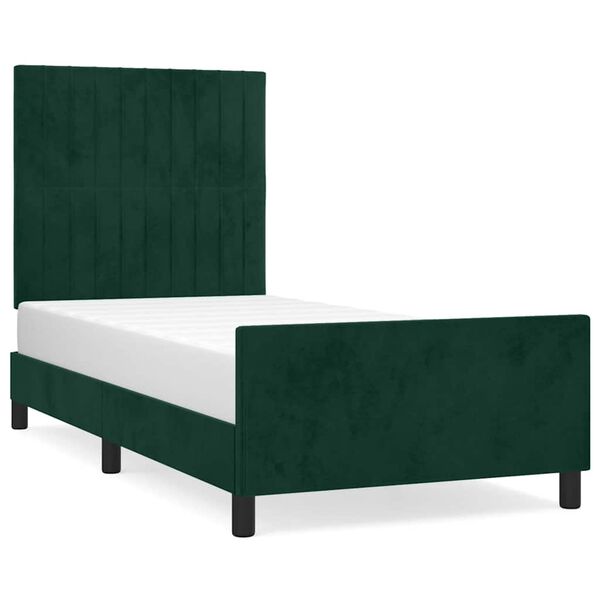 vidaXL Cadre de lit sans matelas vert fonc&eacute; 80x200 cm velours