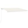 vidaXL Auvent automatique avec capteur de vent et LED 450x300 cm Cr&egrave;me