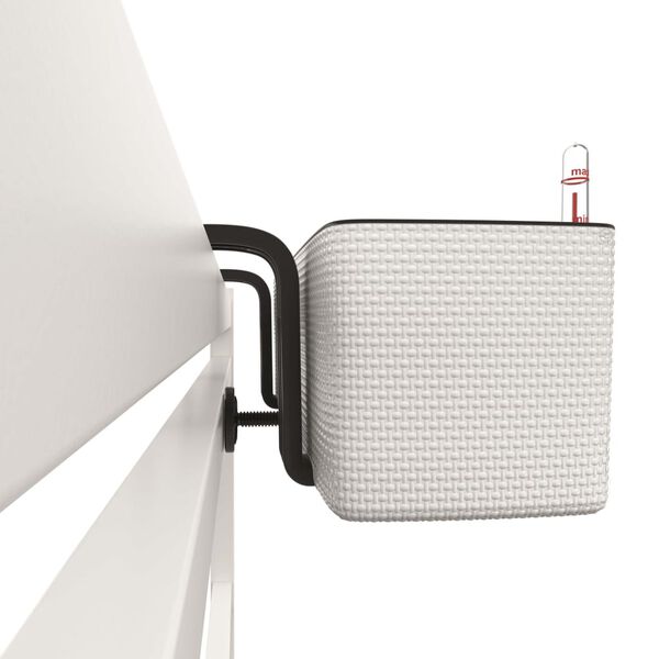 LECHUZA Jardinière CUBE color triple avec supports Blanc 13680