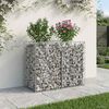 vidaXL Lit sur&eacute;lev&eacute; gabion Argent&eacute; 100 x 50 x 80 cm Acier galvanis&eacute;