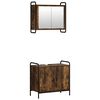vidaXL Ensemble d'armoire de salle de bain 2 pc Ch&ecirc;ne fum&eacute;
