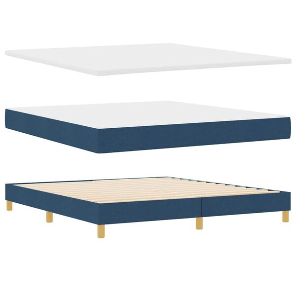 vidaXL Lit &agrave; ressorts avec matelas Bleu 180 x 200 cm tissu
