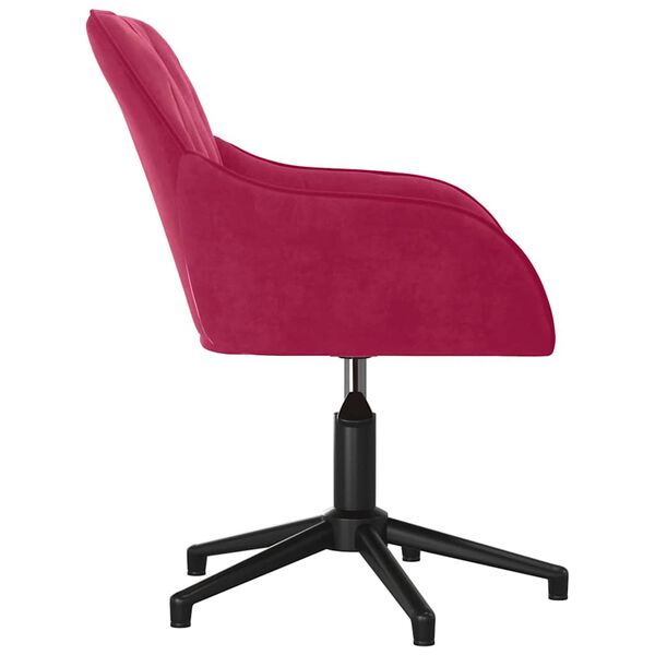 vidaXL Chaise pivotante de bureau Rouge bordeaux Velours