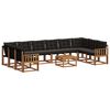 vidaXL Ensemble de canap&eacute;s d'ext&eacute;rieur 11 pc Naturel et Noir