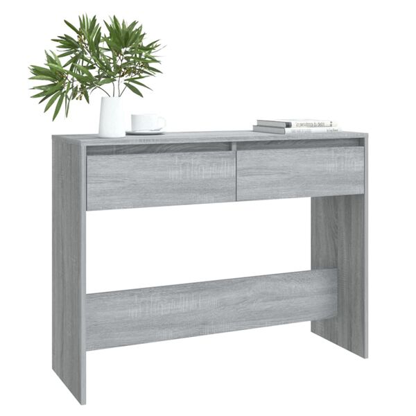 vidaXL Table console sonoma gris 100x35x76,5 cm bois d'ing&eacute;nierie