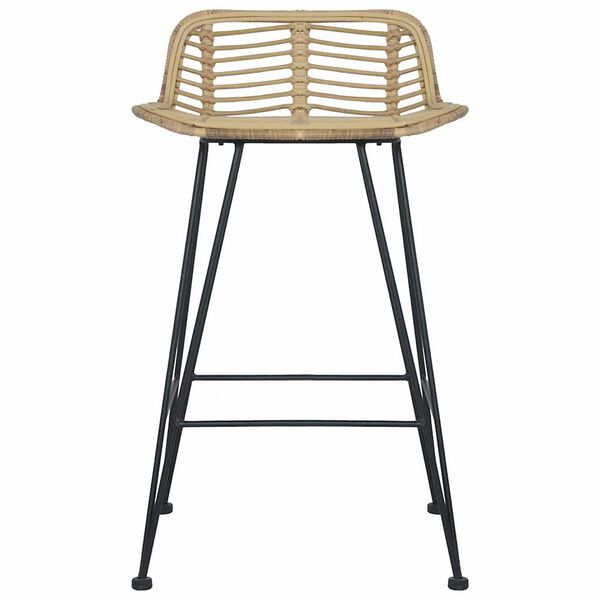 vidaXL Chaises de bar lot de 2 rotin Naturel