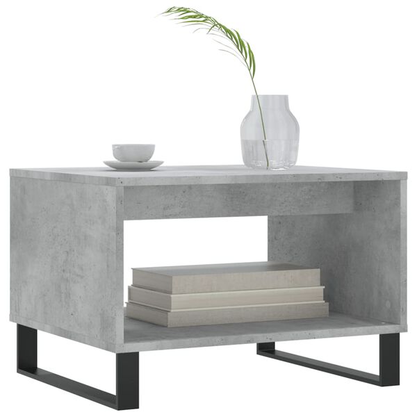 vidaXL Table basse gris b&eacute;ton 60x50x40 cm bois d'ing&eacute;nierie