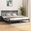 vidaXL Cadre de lit sans matelas gris 200x200 cm bois massif