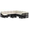 vidaXL Ensemble de canap&eacute; de jardin 12 pc Noir et blanc cr&egrave;me