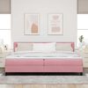vidaXL Lit &agrave; ressorts avec matelas Rose 200 x 200 cm tissu