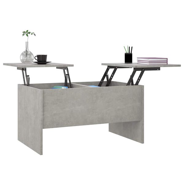 vidaXL Table basse gris béton 80x50x42,5 cm bois d'ingénierie