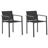 vidaXL Chaises de jardin 2 pc Noir et anthracite Tissu Textil&egrave;ne