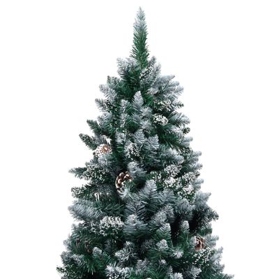 vidaXL Sapin de Noël avec pommes de pin et neige blanche 180 cm