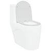 vidaXL Siège de Toilette à Libération Rapide Blanc 44 x 36.4 x 3.4 cm
