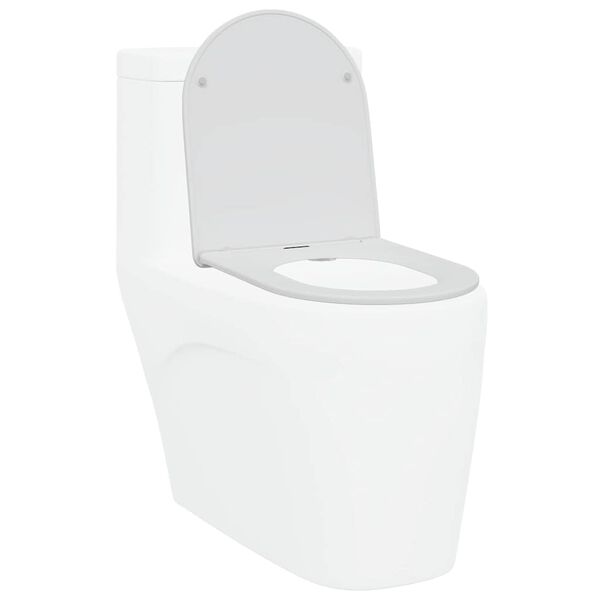 vidaXL Siège de Toilette à Libération Rapide Blanc 44 x 36.4 x 3.4 cm