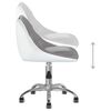 vidaXL Chaise pivotante de salle &agrave; manger Gris et blanc Similicuir