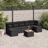 vidaXL Salon de jardin 8 pcs avec coussins noir r&eacute;sine tress&eacute;e