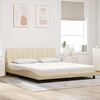 vidaXL Lit avec matelas Hanko cr&egrave;me 180x200 cm tissu