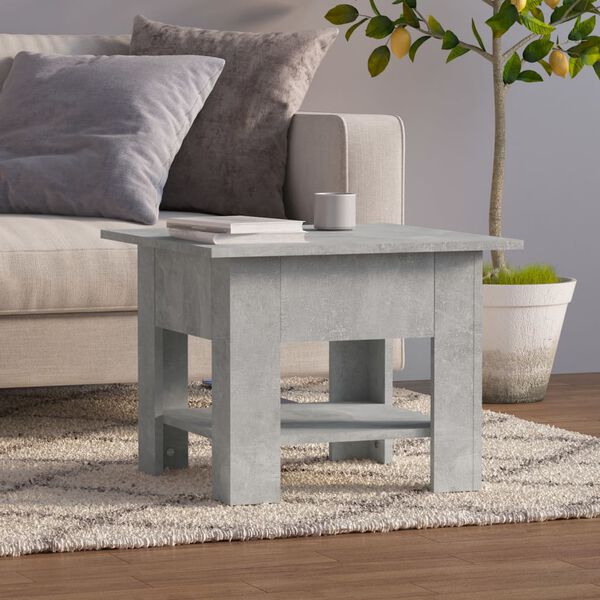 vidaXL Table basse gris b&eacute;ton 55x55x42 cm bois d'ing&eacute;nierie