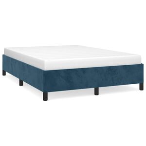 vidaXL Cadre de lit sans matelas bleu fonc&eacute; 140x190 cm velours