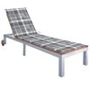 vidaXL Chaise longue avec coussin Bois d'acacia et acier galvanis&eacute;