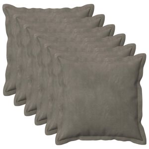 vidaXL Housse de coussin 6 pc HOUTEN Gris clair 30 x 30 cm Velours