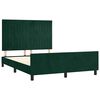 vidaXL Cadre de lit sans matelas vert fonc&eacute; 140x200 cm velours