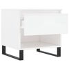 vidaXL Tables basses 2 pcs blanc brillant 50x46x50cm bois d'ing&eacute;nierie
