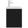 vidaXL Armoire d'&eacute;vier avec lavabo int&eacute;gr&eacute; Noir Agglom&eacute;r&eacute;