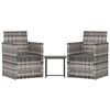 vidaXL Mobilier d'ext&eacute;rieur 3 pcs avec coussins R&eacute;sine tress&eacute;e Gris