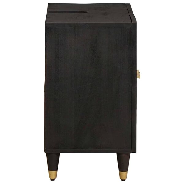 vidaXL Armoire d'&eacute;vier Noir 62 x 33 x 58 cm Bois de mangue massif