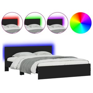 vidaXL Cadre de lit avec LED sans matelas noir 150x200 cm