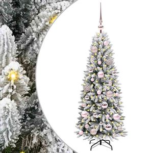 vidaXL Sapin de No&euml;l artificiel avec 150 LED avec support Blanc 120 cm