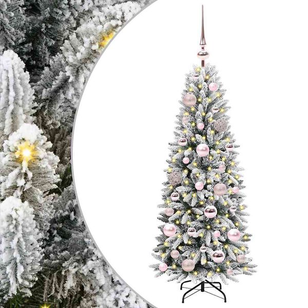 vidaXL Sapin de No&euml;l artificiel avec 150 LED avec support Blanc 120 cm