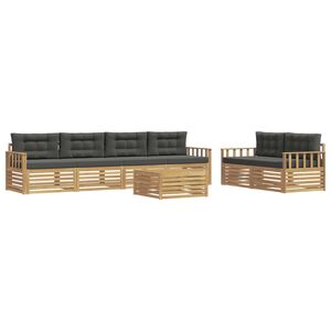 vidaXL Ensemble de canap&eacute;s d'ext&eacute;rieur 7 pc Blanc et anthracite